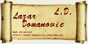 Lazar Domanović vizit kartica